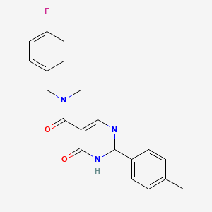 molecular formula C20H18FN3O2 B5614477 N-(4-fluorobenzyl)-4-hydroxy-N-methyl-2-(4-methylphenyl)pyrimidine-5-carboxamide 