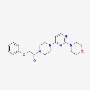 molecular formula C20H25N5O3 B5614482 4-{4-[4-(phenoxyacetyl)-1-piperazinyl]-2-pyrimidinyl}morpholine 