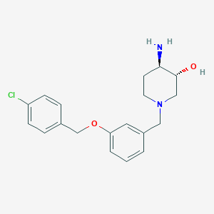 molecular formula C19H23ClN2O2 B5614490 (3R*,4R*)-4-amino-1-{3-[(4-chlorobenzyl)oxy]benzyl}piperidin-3-ol 