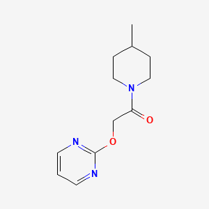 molecular formula C12H17N3O2 B5614491 2-[2-(4-methyl-1-piperidinyl)-2-oxoethoxy]pyrimidine 