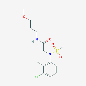 molecular formula C14H21ClN2O4S B5614530 N~2~-(3-chloro-2-methylphenyl)-N~1~-(3-methoxypropyl)-N~2~-(methylsulfonyl)glycinamide 