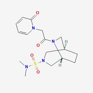 molecular formula C16H24N4O4S B5614537 (1R*,5R*)-N,N-dimethyl-6-[(2-oxo-1(2H)-pyridinyl)acetyl]-3,6-diazabicyclo[3.2.2]nonane-3-sulfonamide 