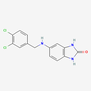 molecular formula C14H11Cl2N3O B5614542 5-[(3,4-二氯苄基)氨基]-1,3-二氢-2H-苯并咪唑-2-酮 