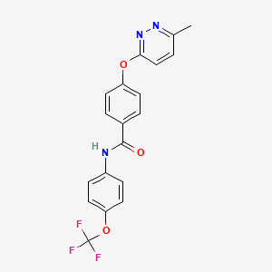 molecular formula C19H14F3N3O3 B5614544 4-[(6-methyl-3-pyridazinyl)oxy]-N-[4-(trifluoromethoxy)phenyl]benzamide 