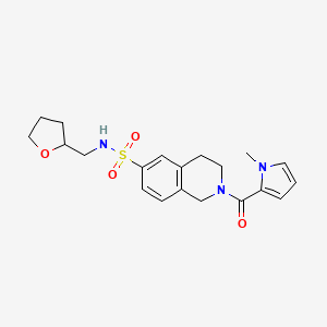 molecular formula C20H25N3O4S B5614546 2-[(1-methyl-1H-pyrrol-2-yl)carbonyl]-N-(tetrahydrofuran-2-ylmethyl)-1,2,3,4-tetrahydroisoquinoline-6-sulfonamide 
