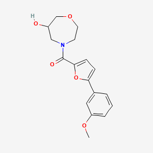 molecular formula C17H19NO5 B5614548 4-[5-(3-methoxyphenyl)-2-furoyl]-1,4-oxazepan-6-ol 
