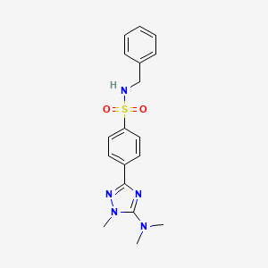 molecular formula C18H21N5O2S B5614552 N-benzyl-4-[5-(dimethylamino)-1-methyl-1H-1,2,4-triazol-3-yl]benzenesulfonamide 