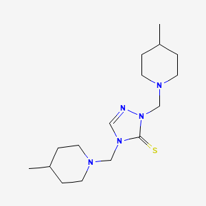 molecular formula C16H29N5S B5614554 2,4-bis[(4-methyl-1-piperidinyl)methyl]-2,4-dihydro-3H-1,2,4-triazole-3-thione 