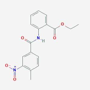 molecular formula C17H16N2O5 B5614562 ethyl 2-[(4-methyl-3-nitrobenzoyl)amino]benzoate 