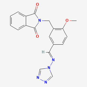 molecular formula C19H15N5O3 B5614618 2-{2-methoxy-5-[(4H-1,2,4-triazol-4-ylimino)methyl]benzyl}-1H-isoindole-1,3(2H)-dione 