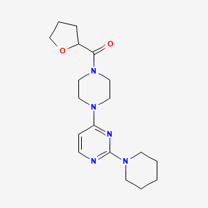 molecular formula C18H27N5O2 B5614642 2-(1-piperidinyl)-4-[4-(tetrahydro-2-furanylcarbonyl)-1-piperazinyl]pyrimidine 