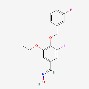 molecular formula C16H15FINO3 B5614649 3-ethoxy-4-[(3-fluorobenzyl)oxy]-5-iodobenzaldehyde oxime 