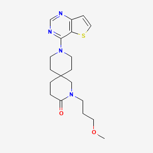 molecular formula C19H26N4O2S B5614657 2-(3-methoxypropyl)-9-thieno[3,2-d]pyrimidin-4-yl-2,9-diazaspiro[5.5]undecan-3-one 