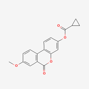 molecular formula C18H14O5 B5614662 8-methoxy-6-oxo-6H-benzo[c]chromen-3-yl cyclopropanecarboxylate 