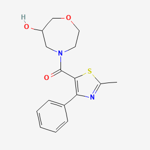 molecular formula C16H18N2O3S B5614674 4-[(2-methyl-4-phenyl-1,3-thiazol-5-yl)carbonyl]-1,4-oxazepan-6-ol 