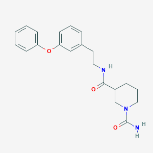 molecular formula C21H25N3O3 B5614676 N~3~-[2-(3-phenoxyphenyl)ethyl]-1,3-piperidinedicarboxamide 