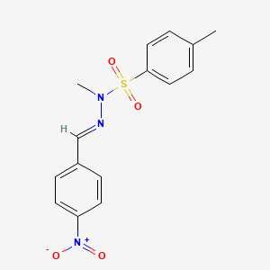 molecular formula C15H15N3O4S B5614684 N,4-dimethyl-N'-(4-nitrobenzylidene)benzenesulfonohydrazide 
