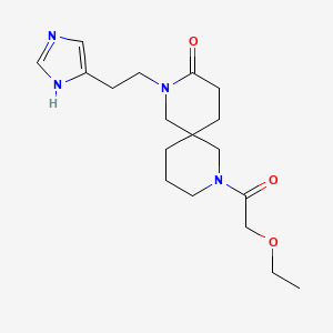 molecular formula C18H28N4O3 B5614688 8-(ethoxyacetyl)-2-[2-(1H-imidazol-4-yl)ethyl]-2,8-diazaspiro[5.5]undecan-3-one 