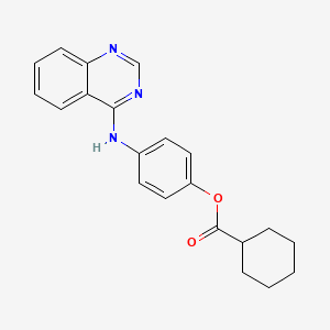 molecular formula C21H21N3O2 B5614691 4-(4-quinazolinylamino)phenyl cyclohexanecarboxylate 