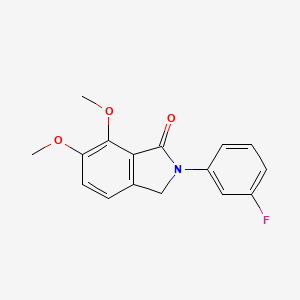 molecular formula C16H14FNO3 B5614715 2-(3-fluorophenyl)-6,7-dimethoxy-1-isoindolinone CAS No. 5975-68-8
