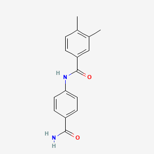 molecular formula C16H16N2O2 B5614736 N-[4-(aminocarbonyl)phenyl]-3,4-dimethylbenzamide 