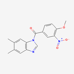 molecular formula C17H15N3O4 B5614744 1-(4-methoxy-3-nitrobenzoyl)-5,6-dimethyl-1H-benzimidazole 