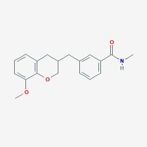 molecular formula C19H21NO3 B5614749 3-[(8-methoxy-3,4-dihydro-2H-chromen-3-yl)methyl]-N-methylbenzamide 