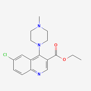 molecular formula C17H20ClN3O2 B5614765 ethyl 6-chloro-4-(4-methyl-1-piperazinyl)-3-quinolinecarboxylate 