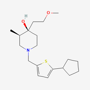 molecular formula C19H31NO2S B5614792 (3R*,4R*)-1-[(5-cyclopentyl-2-thienyl)methyl]-4-(2-methoxyethyl)-3-methylpiperidin-4-ol 