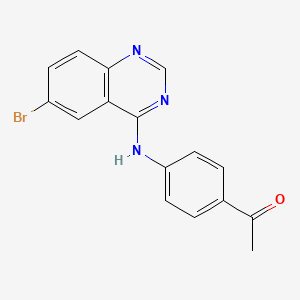 molecular formula C16H12BrN3O B5614795 1-{4-[(6-bromo-4-quinazolinyl)amino]phenyl}ethanone 