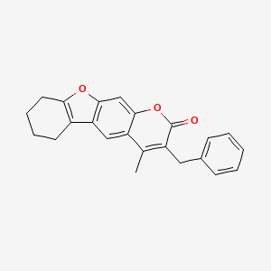 molecular formula C23H20O3 B5614805 3-benzyl-4-methyl-6,7,8,9-tetrahydro-2H-[1]benzofuro[3,2-g]chromen-2-one 