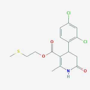 molecular formula C16H17Cl2NO3S B5614819 2-(methylthio)ethyl 4-(2,4-dichlorophenyl)-2-methyl-6-oxo-1,4,5,6-tetrahydro-3-pyridinecarboxylate 