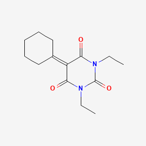 molecular formula C14H20N2O3 B561486 5-Cyclohexylidene-1,3-diethyl-1,3-diazinane-2,4,6-trione CAS No. 100876-18-4