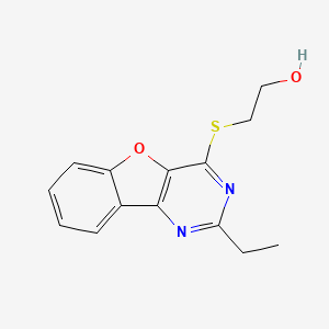 molecular formula C14H14N2O2S B5614866 2-[(2-ethyl[1]benzofuro[3,2-d]pyrimidin-4-yl)thio]ethanol 