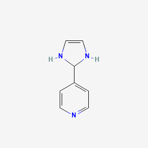 molecular formula C8H9N3 B561491 4-(2,3-dihydro-1H-imidazol-2-yl)pyridine CAS No. 102253-78-1