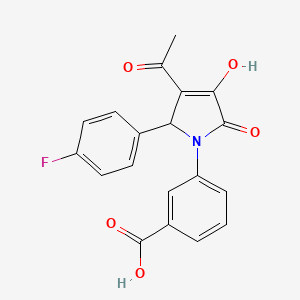 molecular formula C19H14FNO5 B5614924 3-[3-acetyl-2-(4-fluorophenyl)-4-hydroxy-5-oxo-2,5-dihydro-1H-pyrrol-1-yl]benzoic acid 