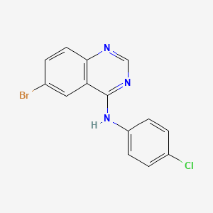 molecular formula C14H9BrClN3 B5614933 6-bromo-N-(4-chlorophenyl)-4-quinazolinamine 