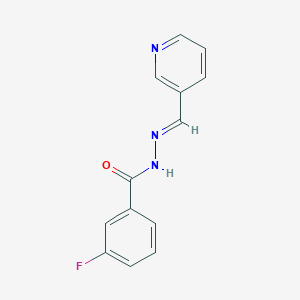 molecular formula C13H10FN3O B5614939 3-fluoro-N'-(3-pyridinylmethylene)benzohydrazide 