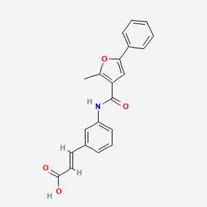 molecular formula C21H17NO4 B5614952 3-{3-[(2-methyl-5-phenyl-3-furoyl)amino]phenyl}acrylic acid 