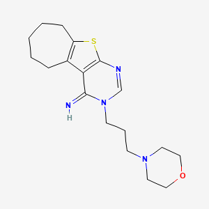 molecular formula C18H26N4OS B5614956 3-[3-(4-morpholinyl)propyl]-3,5,6,7,8,9-hexahydro-4H-cyclohepta[4,5]thieno[2,3-d]pyrimidin-4-imine 