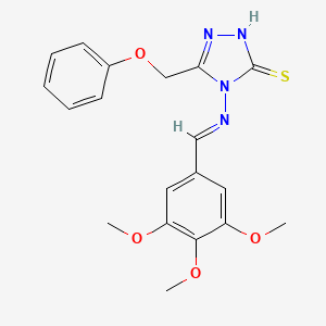 molecular formula C19H20N4O4S B5614983 5-(phenoxymethyl)-4-[(3,4,5-trimethoxybenzylidene)amino]-4H-1,2,4-triazole-3-thiol 