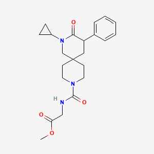 molecular formula C22H29N3O4 B5614991 methyl N-[(2-cyclopropyl-3-oxo-4-phenyl-2,9-diazaspiro[5.5]undec-9-yl)carbonyl]glycinate 