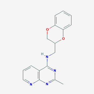 molecular formula C17H16N4O2 B5615010 N-(2,3-dihydro-1,4-benzodioxin-2-ylmethyl)-2-methylpyrido[2,3-d]pyrimidin-4-amine 