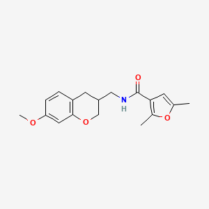 molecular formula C18H21NO4 B5615012 N-[(7-methoxy-3,4-dihydro-2H-chromen-3-yl)methyl]-2,5-dimethyl-3-furamide 
