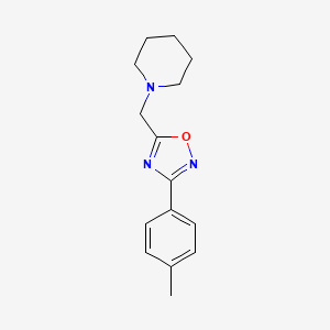 molecular formula C15H19N3O B5615033 1-{[3-(4-methylphenyl)-1,2,4-oxadiazol-5-yl]methyl}piperidine 