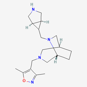 molecular formula C19H30N4O B5615046 rel-(1S,5R)-6-[rel-(1R,5S,6r)-3-azabicyclo[3.1.0]hex-6-ylmethyl]-3-[(3,5-dimethyl-4-isoxazolyl)methyl]-3,6-diazabicyclo[3.2.2]nonane dihydrochloride 