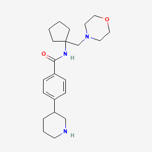 molecular formula C22H33N3O2 B5615073 N-[1-(morpholin-4-ylmethyl)cyclopentyl]-4-piperidin-3-ylbenzamide 