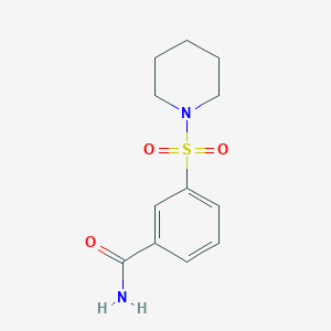 molecular formula C12H16N2O3S B5615098 3-(1-piperidinylsulfonyl)benzamide 