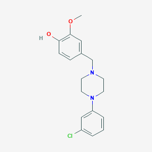 molecular formula C18H21ClN2O2 B5615104 4-{[4-(3-氯苯基)-1-哌嗪基]甲基}-2-甲氧基苯酚 