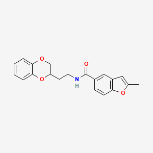molecular formula C20H19NO4 B5615105 N-[2-(2,3-dihydro-1,4-benzodioxin-2-yl)ethyl]-2-methyl-1-benzofuran-5-carboxamide 